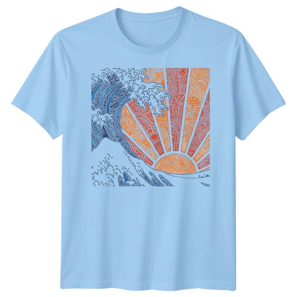 Wave Sun Tribal Art Unisexs T Shirt Abstract Design S