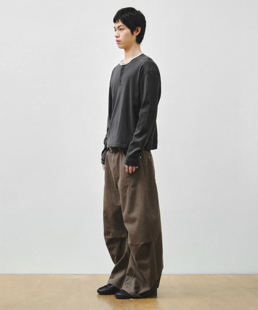 INTEMPOMOOD Curve Snap Wide Pants_Khaki