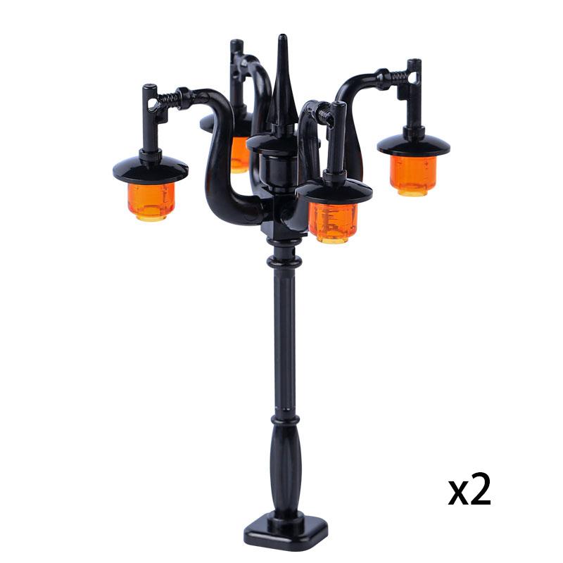 MOC Bricks Toys Model Compatible MOC Parts Bricks City Street Lamp Building Block Lamp with Halloween Bat Lamp