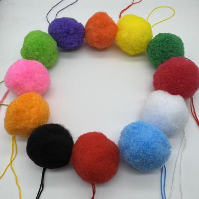 5cm Kindergarten DIY Pom-pom with String - Fluffy Polypropylene Festival Decoration Ornaments