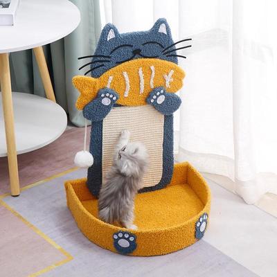 Large Vertical Sisal Cat Scratching Board & Climbing Frame with Integrated Cat Bed and Kitten Toy