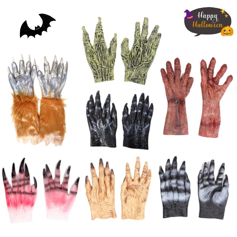 Adult And Kids Halloween Gloves Terrifying Blood Stained Werewolf Gloves