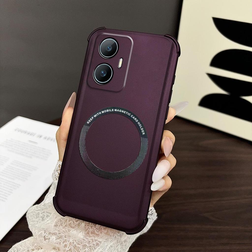 Case for realme C55 Skin-Feel Matte Magnetic Casing 4-Corner Airbag Shockproof Bumper Cover