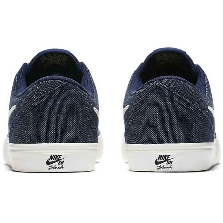 Nike SB Check Solar Canvas Premium Slip Resistant Shock Absorbing Durable Lightweight Low Top Skate Shoes Unisex Skate Shoes Denim-Blue 844493-411