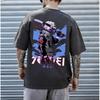 Naruto Kakashi Teacher Cyber Style Tshirt Mens Anime Pattern Printed Short Sleeve Fashion High Quality Trendy Cotton Top