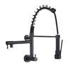 Double Output Kitchen Spring Faucet Stainless 360° Rotating Sink Faucet Vertical/wall Mounted High Pressure Hot/Cold Faucets