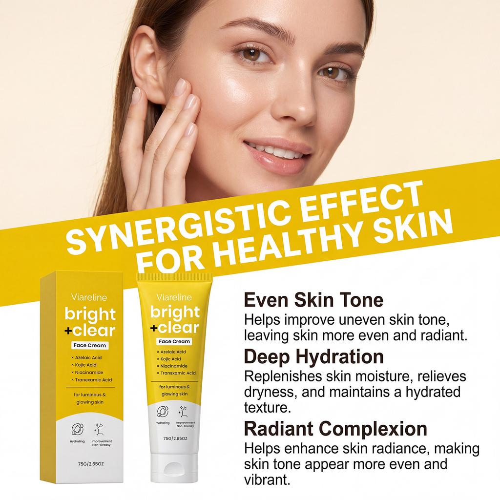 VIARELINE Azelaic Acid Brightening Face Cream Gentle Moisturizing Hydrating Smooth Texture Repair Cream