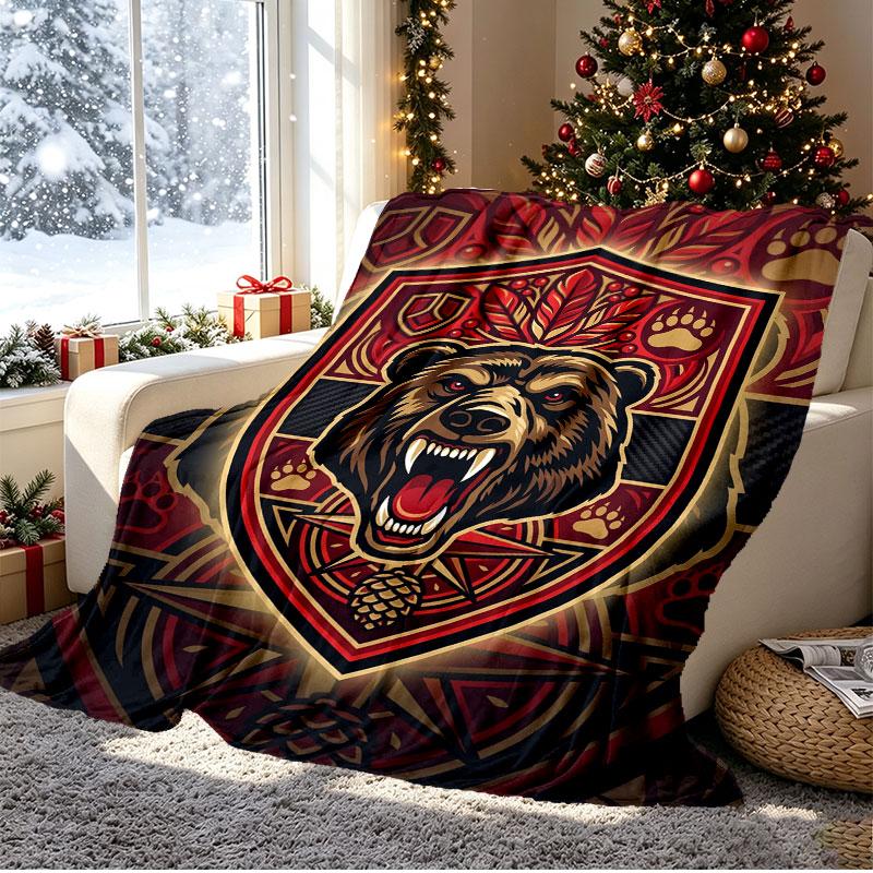 North Sydney Bears Pattern Blanket for Home Decoration, Bed, Sofa, Car Travel, Camping, Suitable for All Seasons, Birthday Christmas Gift