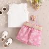 Girls' Casual Set Summer Children's Sleeveless Vest + Shorts Set