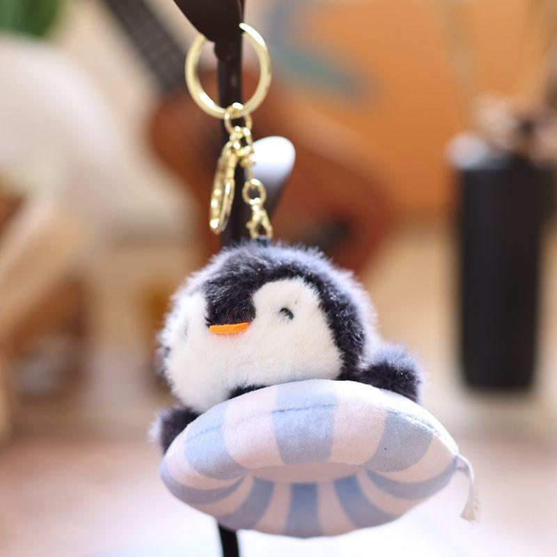 Cute Swimming Circle Marine Animals Doll Keychain Pendant Backpack Hangings Decoration A4