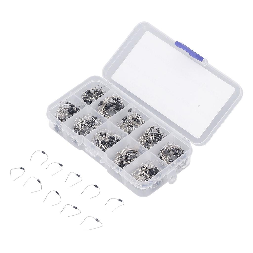 200Pcs Rectifier Diode 1N4001 to 1N4007 to 1N5819 Diode Assorted Kit Set for Product Development Mai
