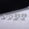 S925 Sterling Silver Moissanite Heart-Shaped Stud Earrings - Korean Style, High-End Jewelry
