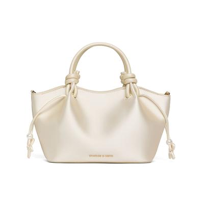 Charles & Keith Small CK 26 Knot Tote Bag Fabric Handbag Women Tote Bags Red Butter CK2-30782804-A