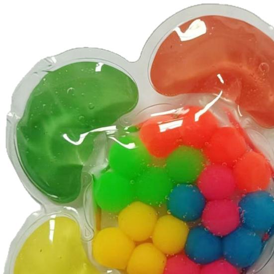 Kids Color Sorting Sensory Toy Fine Motor Skills Portable Toddlers Color Learning Educational Colorful Rubber Beads Squeeze Matching Game