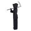 Halloween Dark Ghost Scary Costume with Reaper's Scythe for Kids Red-Eyed Death Scary Costume with Chain for Kids Gifts