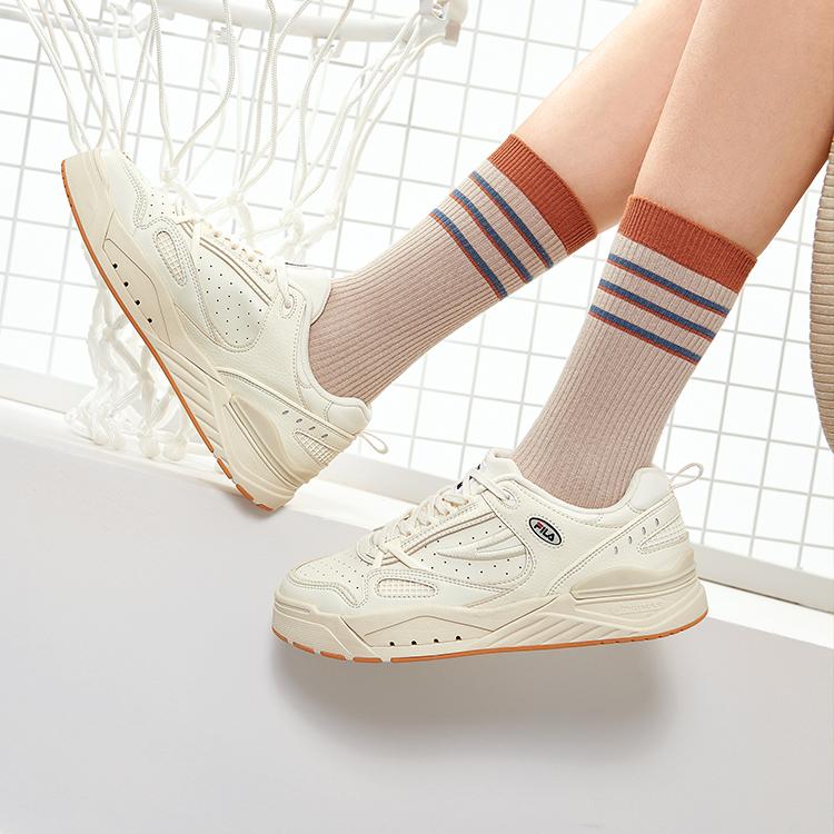 FILA Slam 22 Fabric Synthetic Leather Comfortable Durable Lightweight Low-Top Sneakers Women sneakers Off-White F12W231217FAW