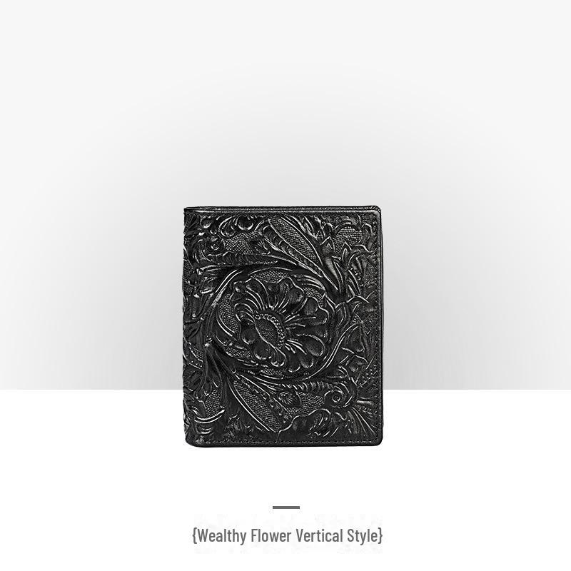 Men’s Retro Genuine Leather Wallet - Hand-Embossed Crocodile Pattern, Long, Large Capacity, Multi-Card Slots.