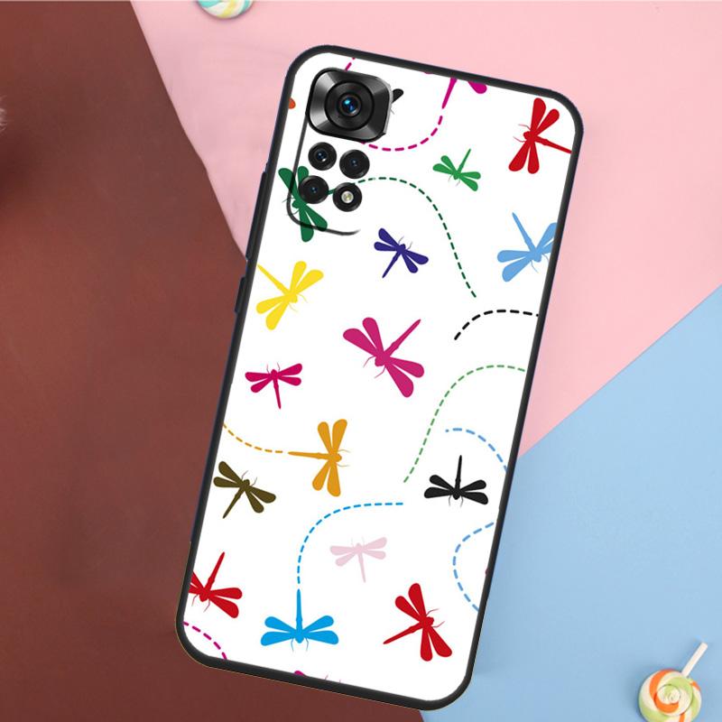 Floral Colorful Dragonfly Cover For Xiaomi Redmi Note 13 Pro 14 12 11 9 10 9S 10S 11S 12S Redmi 10C 12C 13C 14C Case