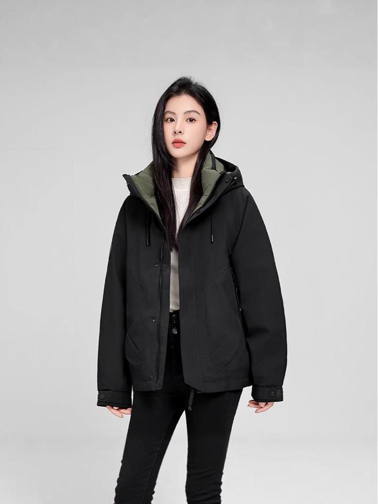 Unisex White Duck Down Windbreaker: Stylish, Thick, Warm, and Loose-Fit Jacket