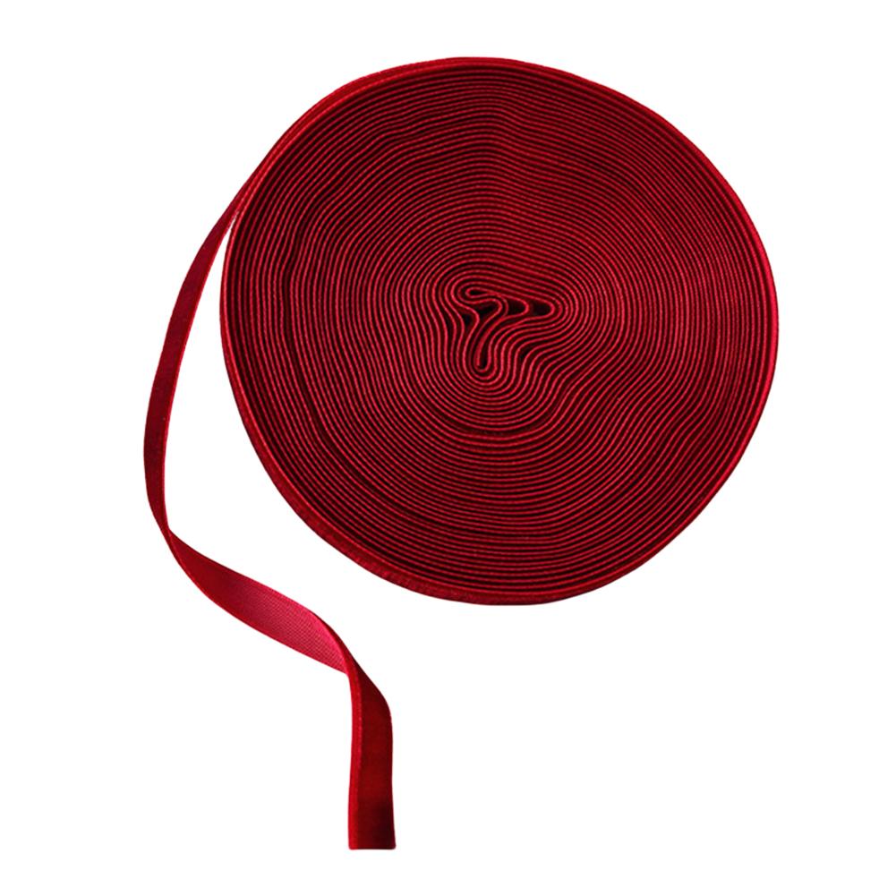 

Рождественская бархатная лента Винтажная бархатная лента Флокированная тесьма Декор для букета, упаковки, шитья одежды 1CM вино красного