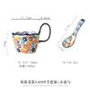 Hand Drawn Ceramic Mugs Creative Handle Coffee Cup Tea Set Large Capacity Heat-resistant Household Breakfast Cup Mark Coffee Mug