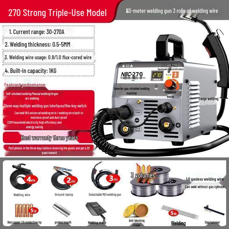 220V Multifunkčná MIG/TIG/MMA zváračka - 3-v-1 Domáca zváracia mašina