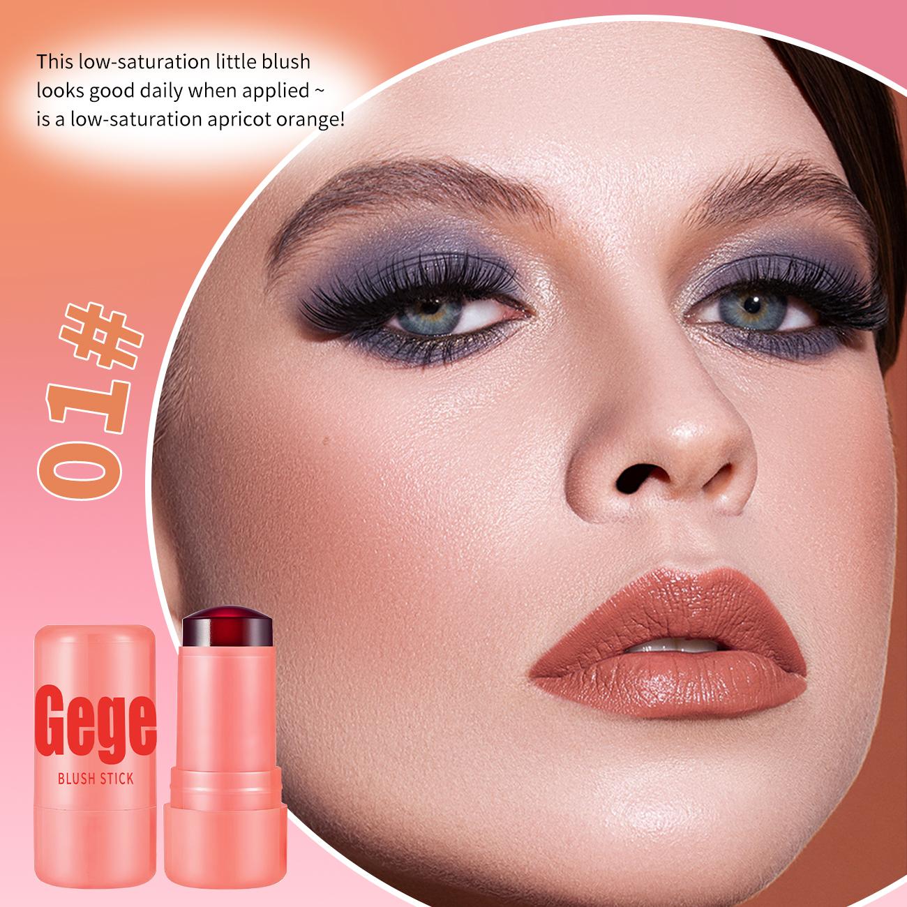 

Gege Bear Jelly Blush Stick, 2 в 1 Lip Cheek Tint, водостойкие румяна для губ и щек с длительным сроком действия