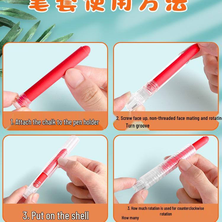 Large Dustless Erasable Chalk Set - Water-Soluble, Colored & White for Teachers & Kids