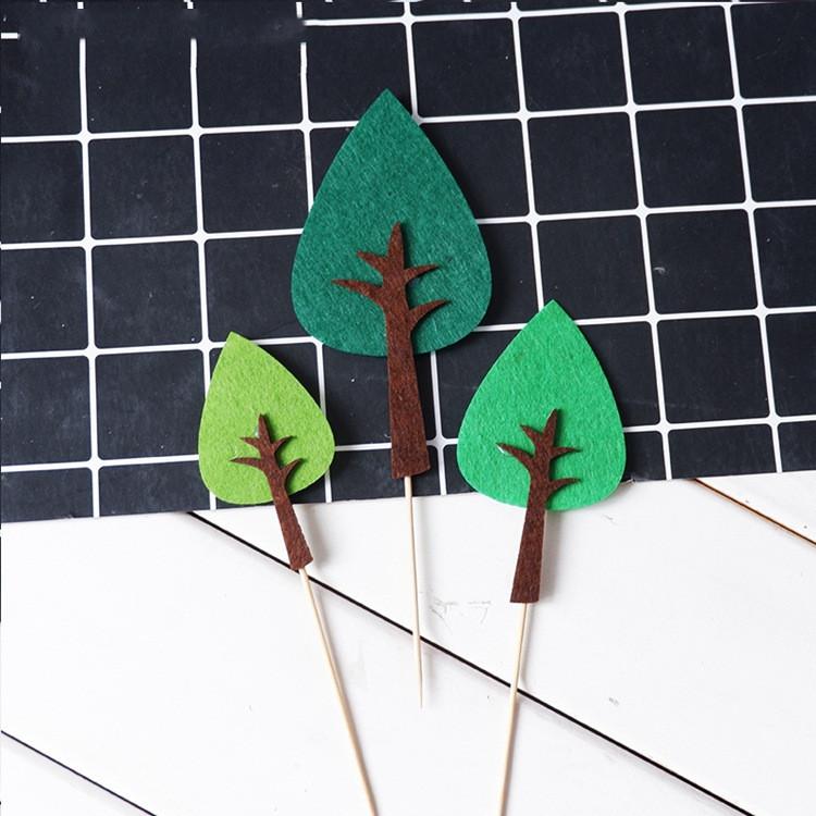 1-7pcs New Forest Animal Cake Card Inserts Christmas Santa Birthday Cake Banners Cake Decorating Inserts Cupcake Inserts