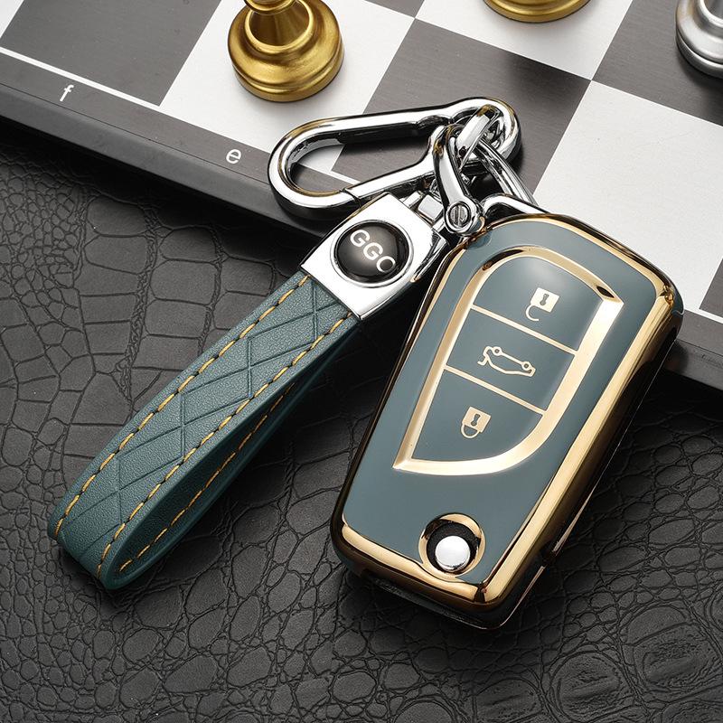 Toyota Key Case for RAV4, Camry, Levin, Corolla, Highlander, Crown - High-End Shell and Buckle
