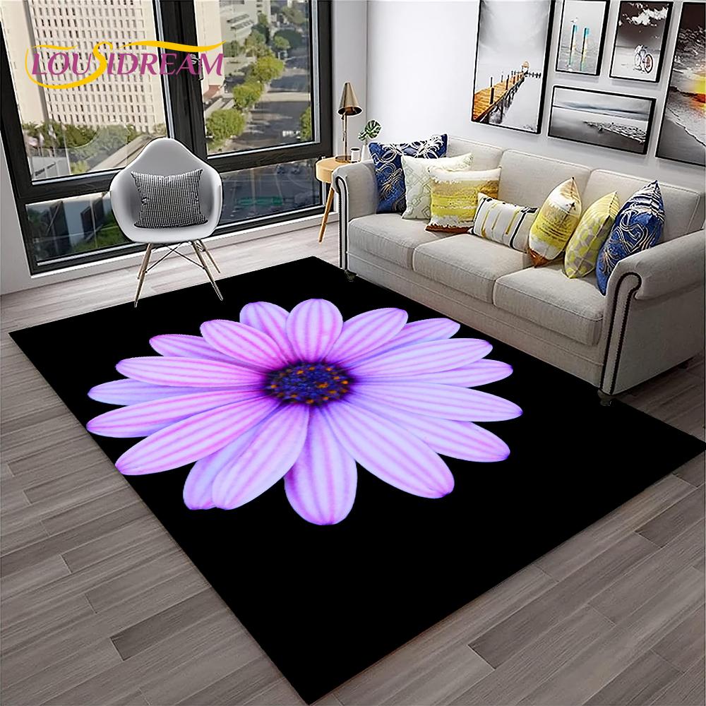 Daisy Nordic Sun Flowers  Carpet Rug for Home Living Room Bedroom Sofa Doormat Decor,kids Play Area Rug Floor Mat
