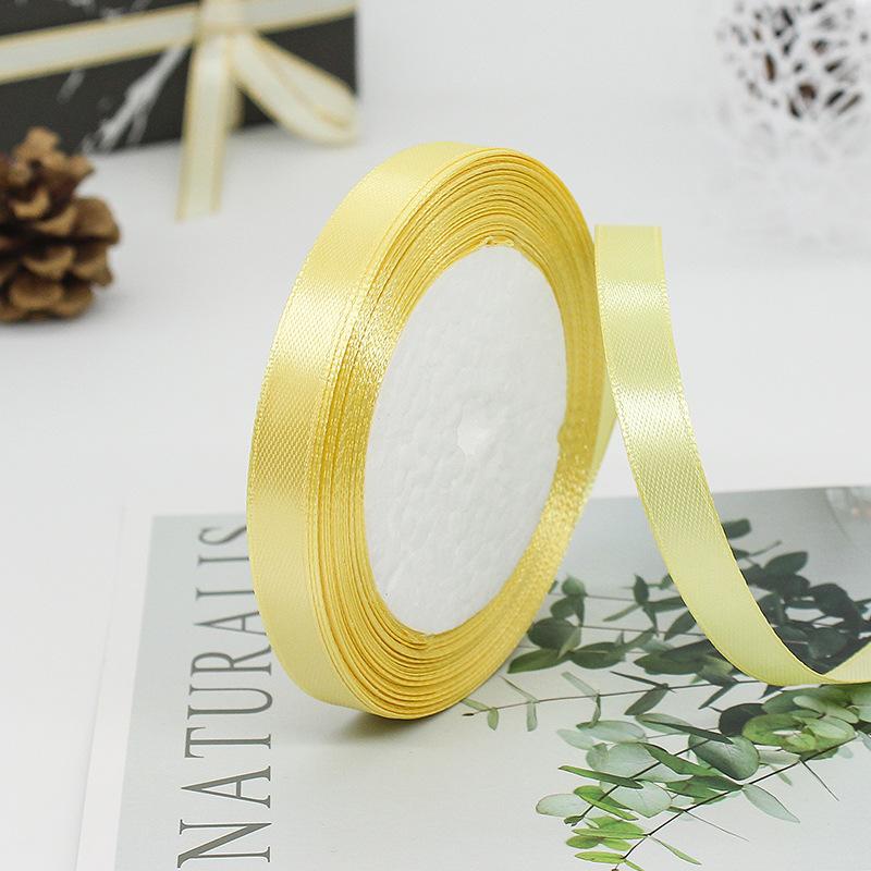 Factory Wholesale 1.5 Inches Single Sided Pastel Satin Ribbon Decorative Polyester Fabric Solid Logo Hair Gift Decoration