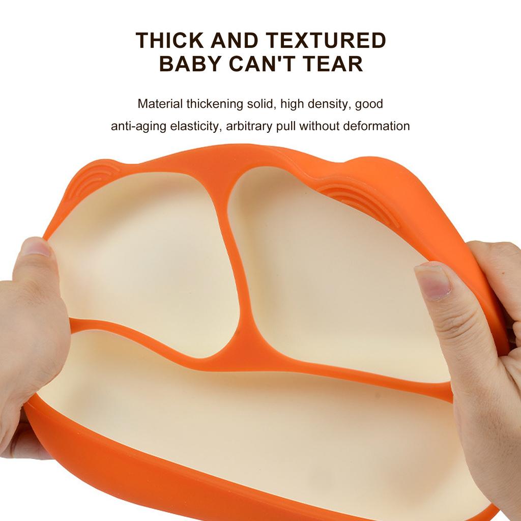 Unbreakable Divided Kids Baby Plates Practical Silicone Designed Tablewares For Easy Self Feeding And Independence