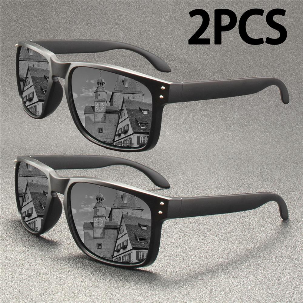 2PCS  New Polarized Glasses Men Women Fishing Glasses Sun Goggles Camping Hiking Driving Eyewear Sport Sunglasses