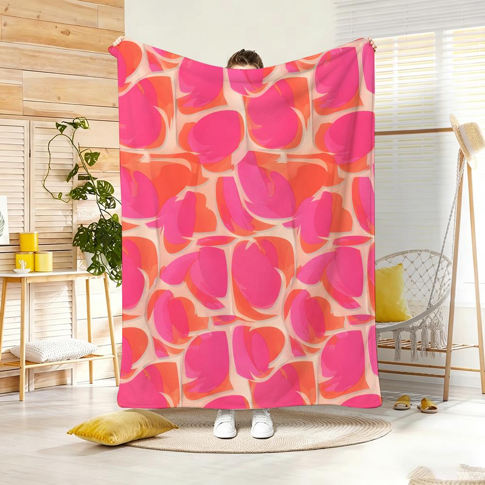 Anime Popula Dopamine Throw Lightweight 240G Flannel Blanket Soft Skin-Friendly For Summer Cooling