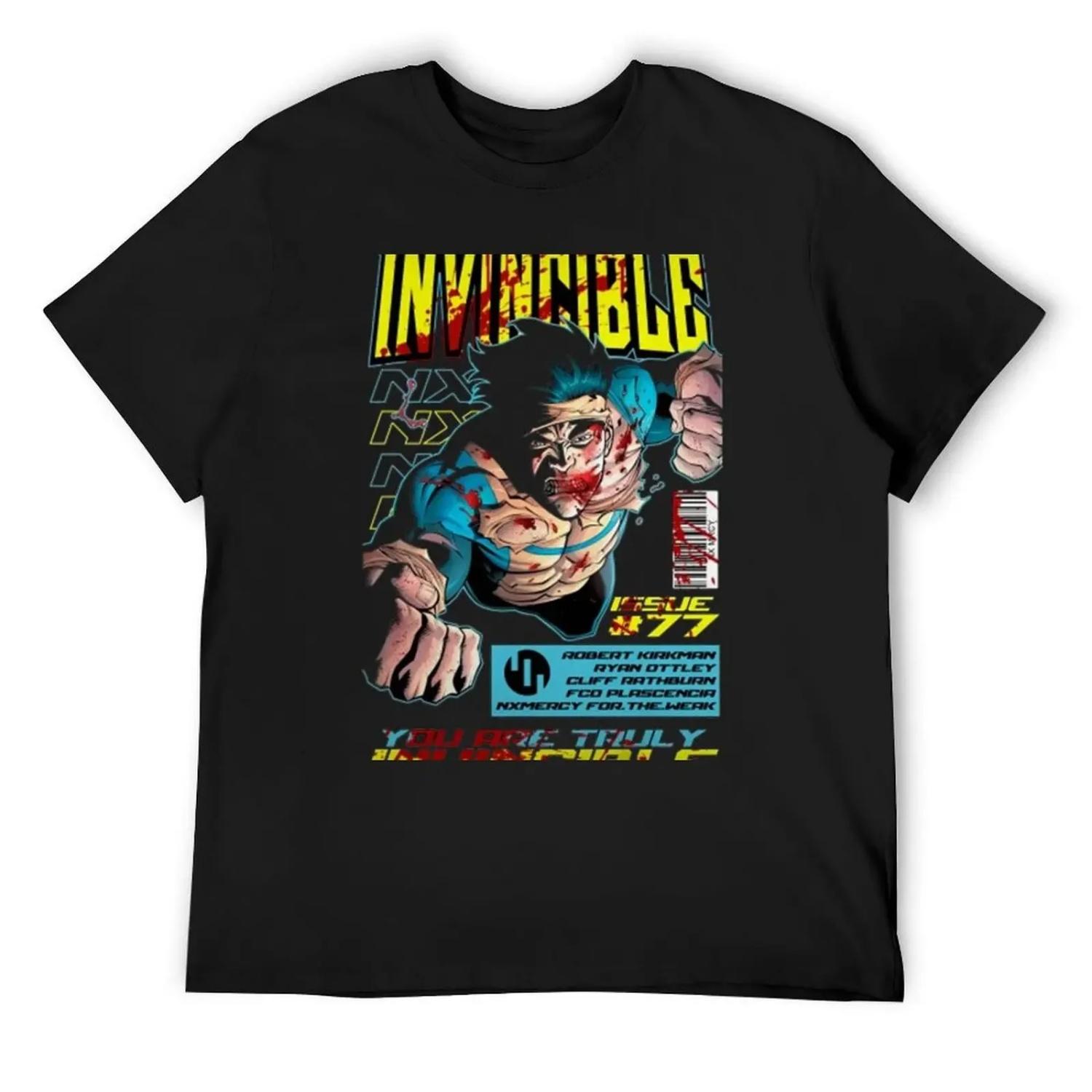 INVINCIBL_ Идеальный Подарок Футболка футболки модные рубашки винтажная футболка с аниме эстетичная одежда оверсайз футболка мужская S