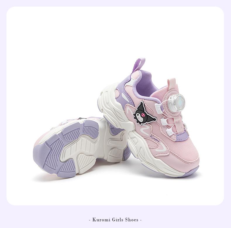 Hello Kitty Girls' Breathable Mesh Running Shoes - 2025 Autumn Collection with Kuromi Trendy Design