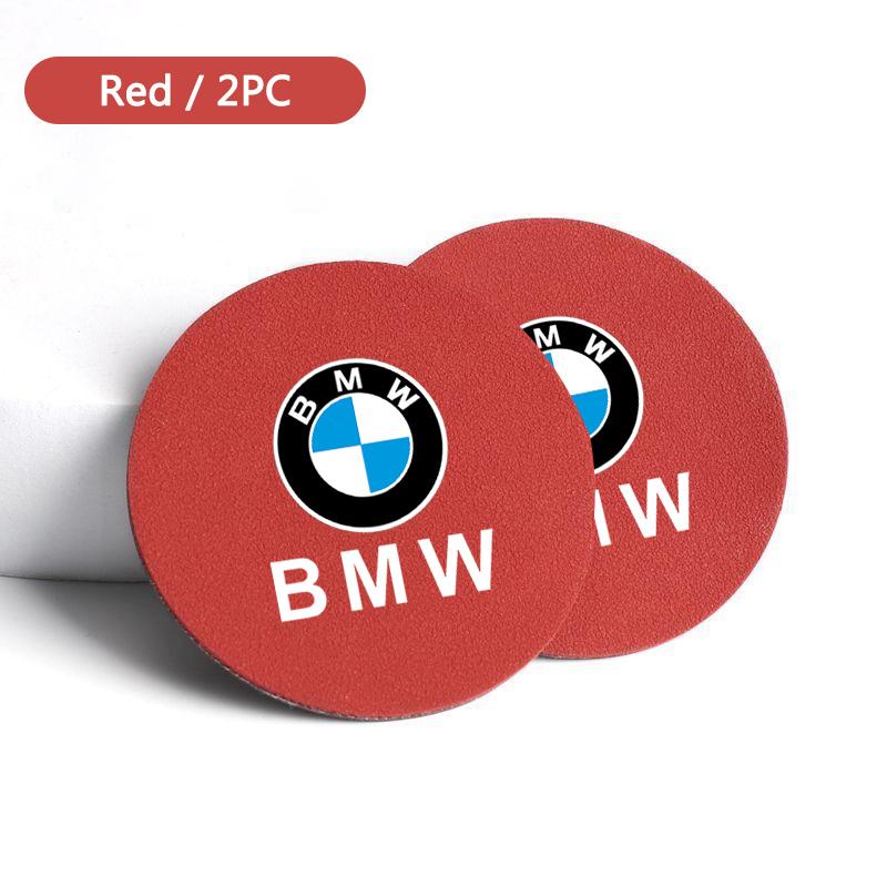2pcs Suede Car Coaster Mat Water Cup Slots Non-Slip Pad For BMW M Performance F20 F40 F22 F30 E90 F32 F10 F06 F07 F46 M3 M4 M5