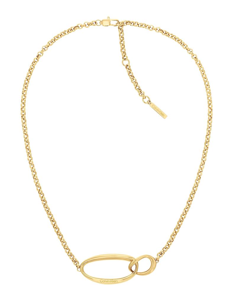 Calvin Klein Authentic Playful Organic Shape Gold Necklace 35000354 Stainless Steel Women's