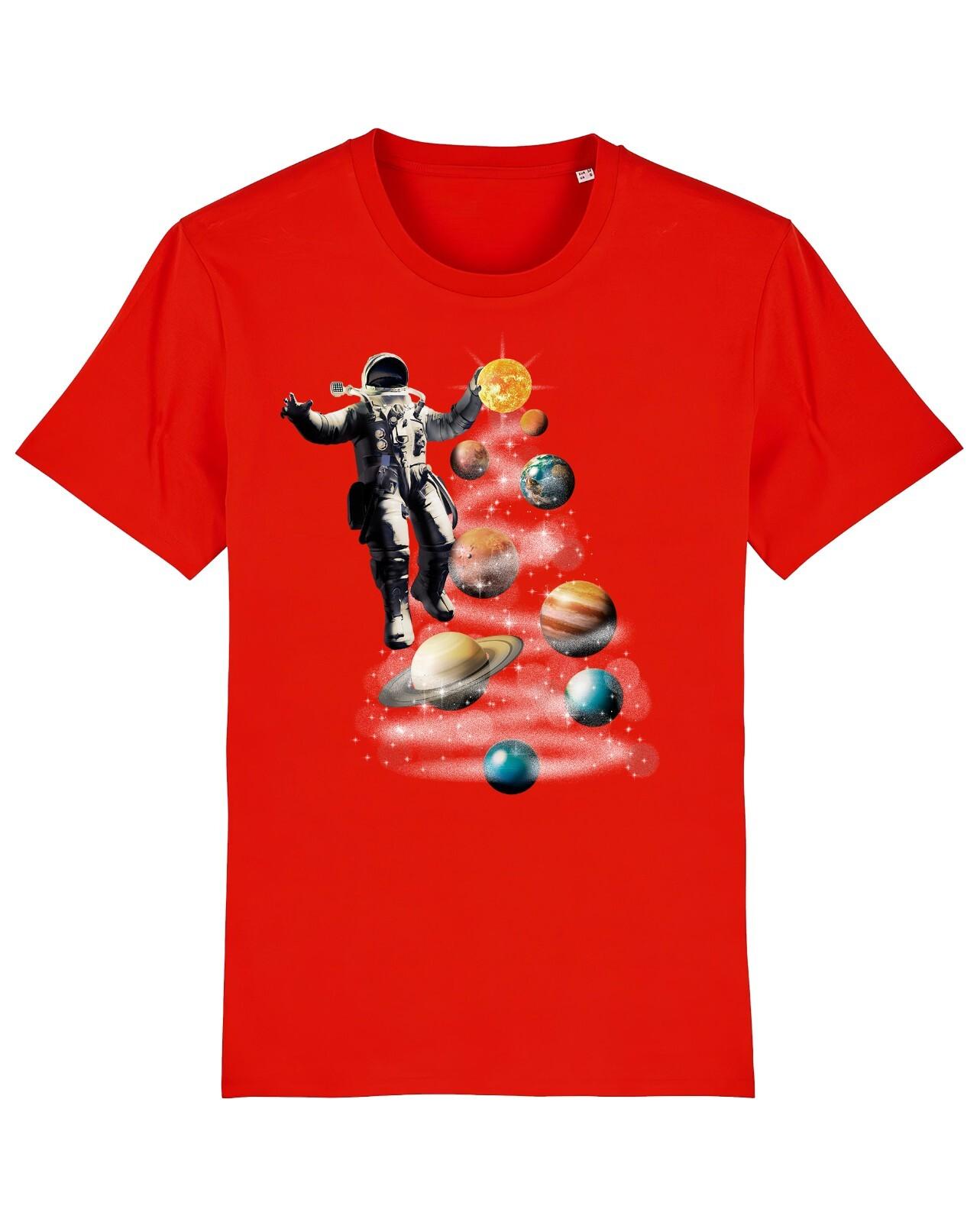 Astronaut Space Christmas Tree T-Shirt Mens Womens Tees Top Planets Funny Universe Earth Stockin XL