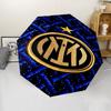Inter Milan logo Print Automatic Umbrella, 8 Rib Iron Frame, Plastic Handle, Suitable for Outdoor Travel &Daily , Ideal Gift