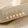 Natural Freshwater Real Pearl Stud Earrings Femininity Korean Tremella Retro Water Drop Versatile Classic Wind Earrings for Mother