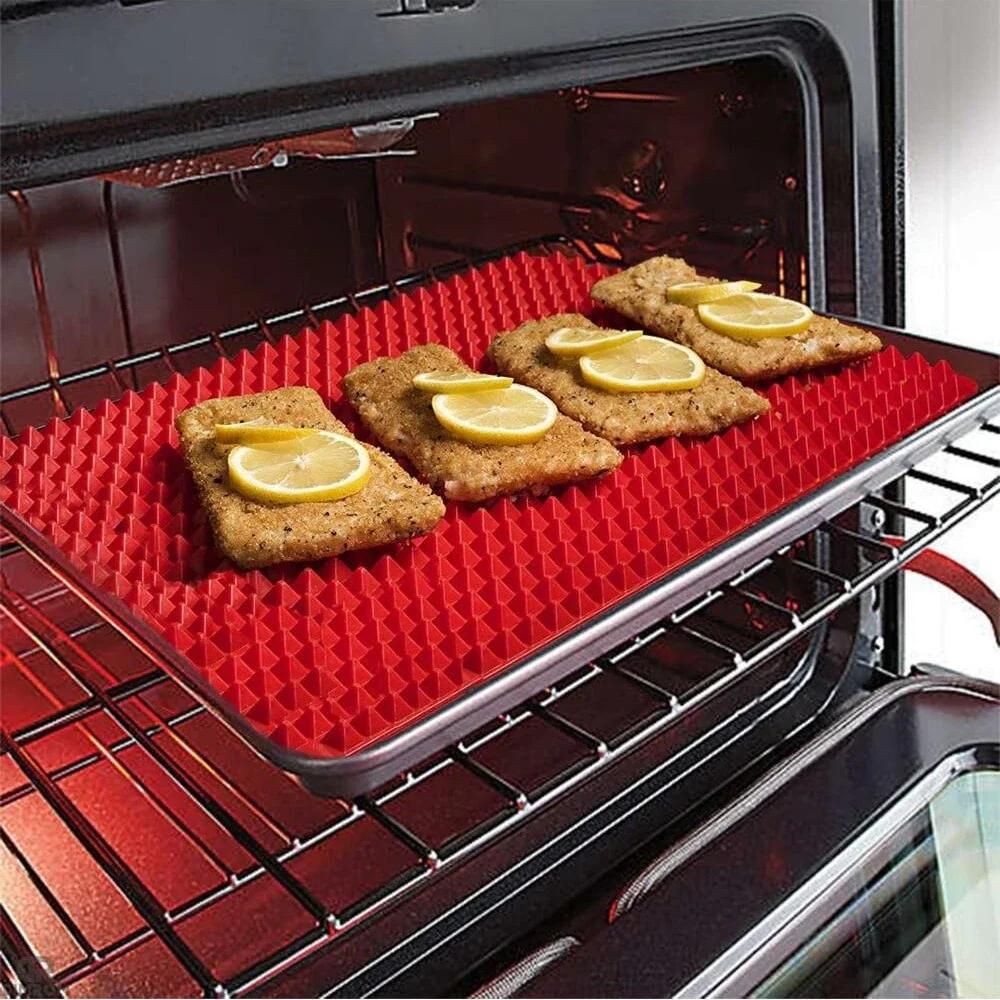 Tappetino da Cottura in Silicone Antiaderente a Forma di Piramide con Griglia Versatile per Forno BBQ Tappetino Resistente al Calore Utensili da Cucina