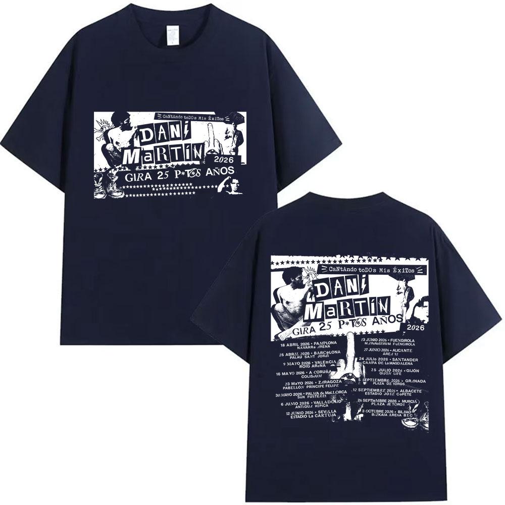 Rapper Dani Martin Tour 20252026 Graphic TShirts Men Punk Hip Hop Short Sleeve T Shirt Unisex Gothic Clothing Cotton Tshirt