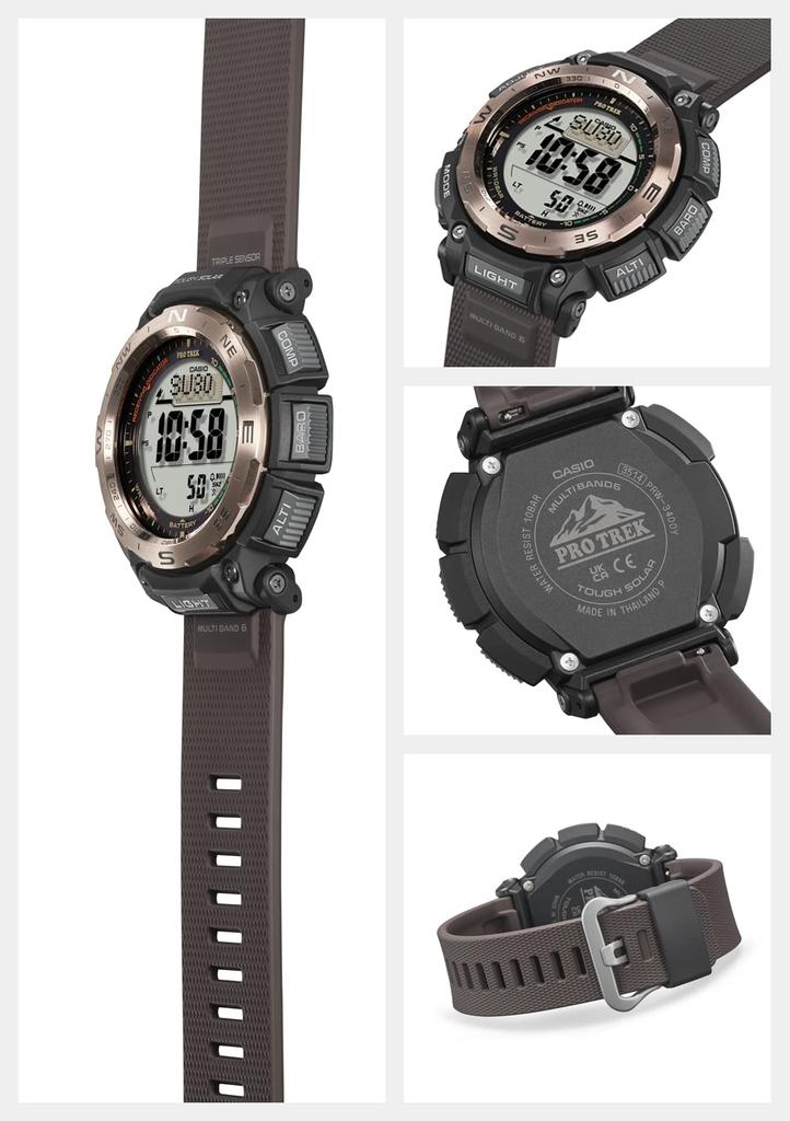 Zegarek Casio Pro Trek [Oficjalny produkt japoński] Linia Climber Sterowany radiowo Zegarek solarny z konstrukcją z tworzywa biomasy, PRW-3400Y-5JF, Męski