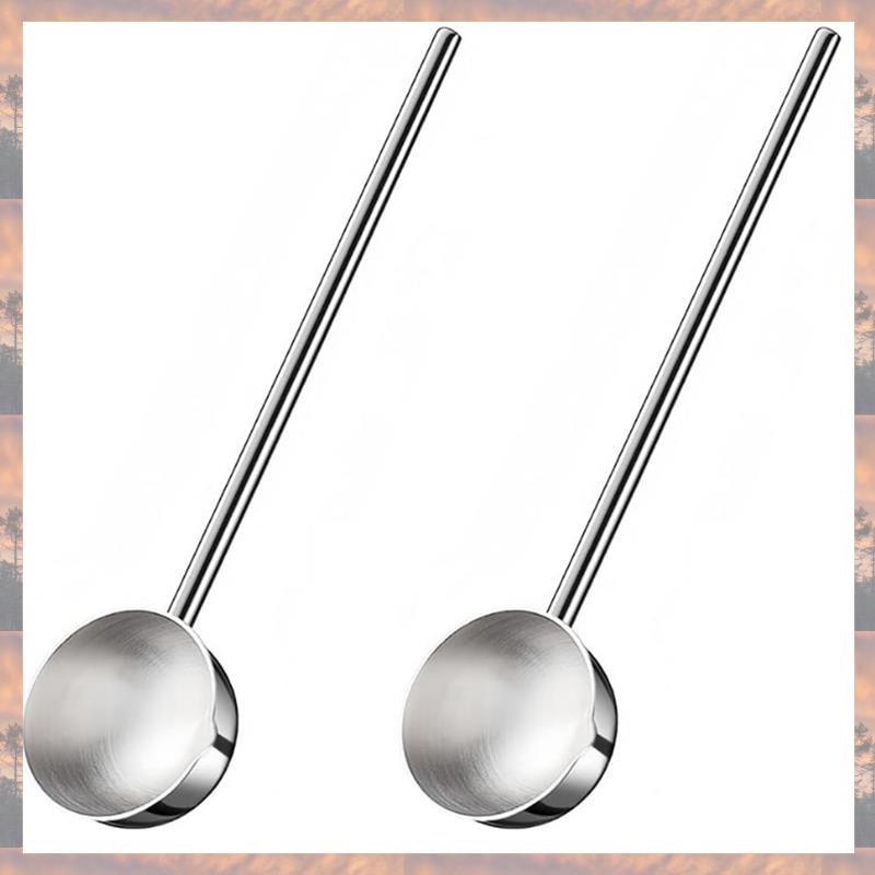 2025 Trend 2X Mała Łyżka do Zupy Metalowa Ze Stali Nierdzewnej Głęboka Łyżka z Dzióbkiem 2 uncje Długi Uchwyt Łyżki do Sosu 10,5 cala