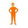 Tuta Zentai Arancione per Uomo Donna Costume Cosplay Tuta Festa di Halloween Baffi e Sopracciglia Gialli Travestimento