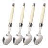 Jaswehome Laguiole Cutlery Set 4piece Steak Knives Forks Soup Spoons Teaspoons Ivory Color Flatware Stainless Steel Tableware