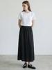 Stay With Me Viscose Flare Elastic Skirt_Black