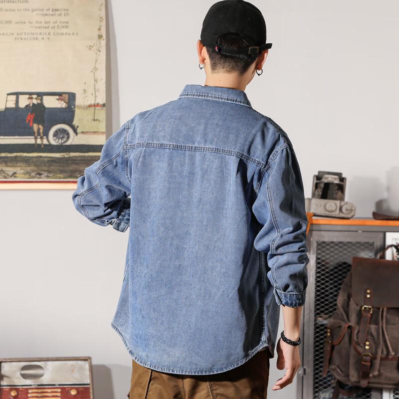 Men's Loose Fit Casual Workwear Denim Jacket